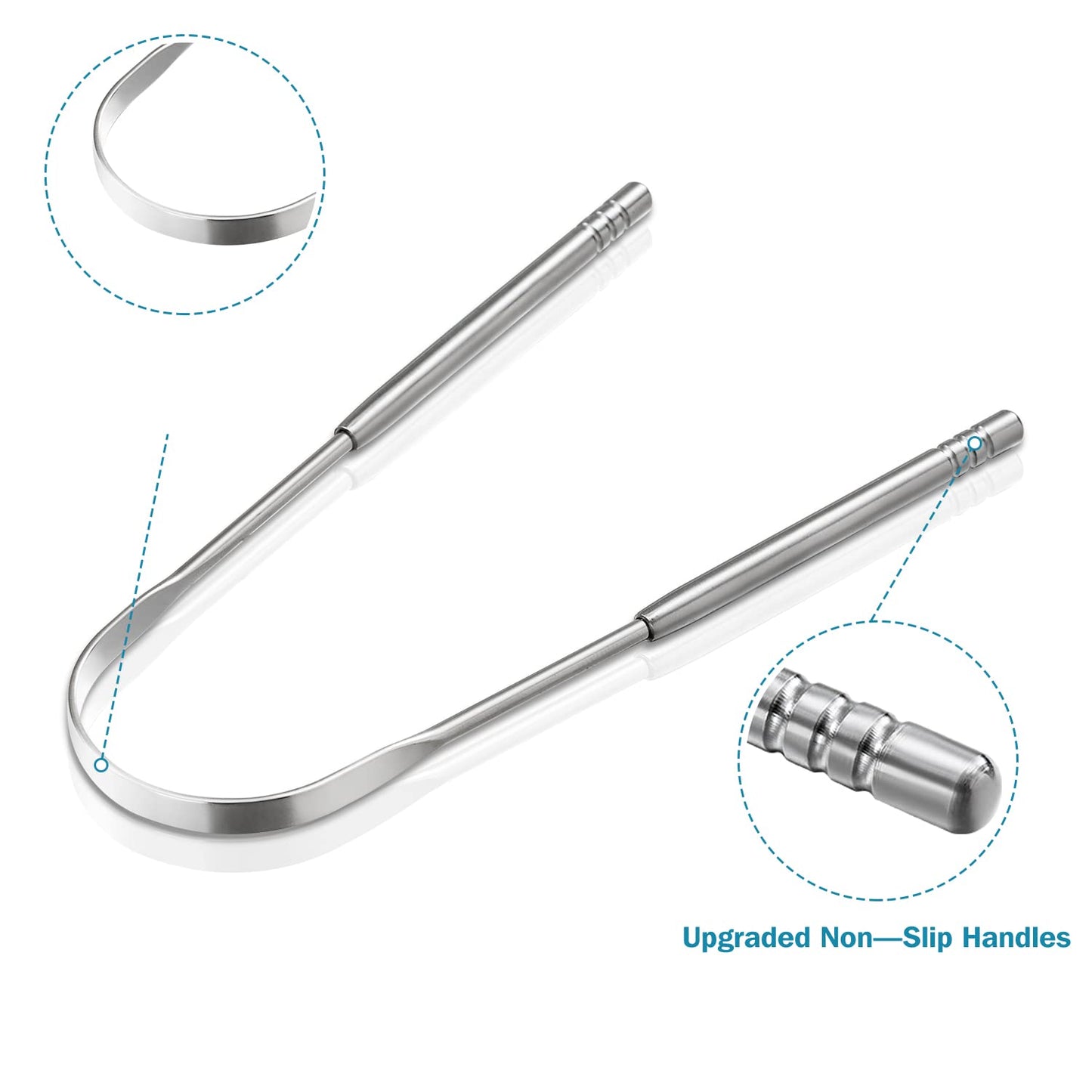 3 PCS Metal Tongue Scraper, Tongue Scrapers for Adults Kids, Stainless Steel