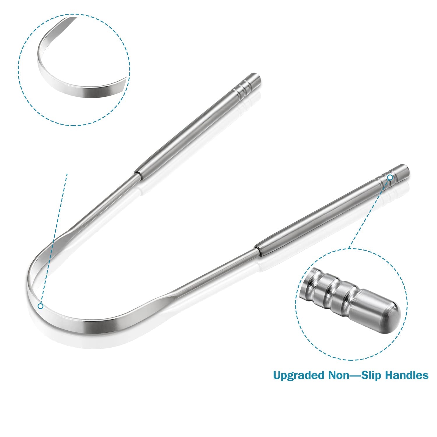 3 PCS Metal Tongue Scraper, Tongue Scrapers for Adults Kids, Stainless Steel
