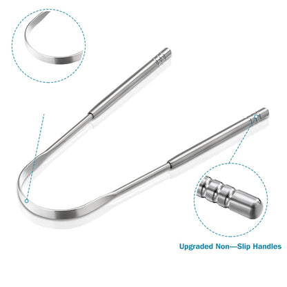 3 PCS Metal Tongue Scraper, Tongue Scrapers for Adults Kids, Stainless Steel