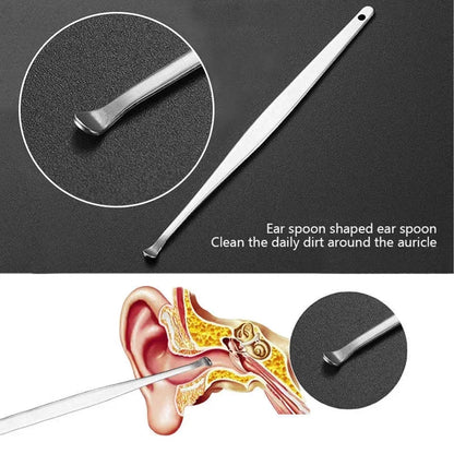 New 7Pcs Ear Wax Remover Cleaning Kit Pickers Pick Wax Cleaner Curette Spoon Care Removal Tool for Baby Adults Care Sets